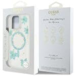 Guess Resin Flowers Glitter MagSafe turquoise iPhone 16 Pro Tok
