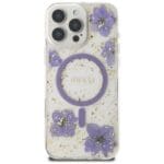 Guess Resin Flowers MagSafe Purple iPhone 16 Pro Tok