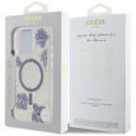 Guess Resin Flowers MagSafe Purple iPhone 16 Pro Tok