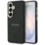 Guess Saffiano Peony Embossed Ring MagSafe Black Samsung Galaxy S26 Tok