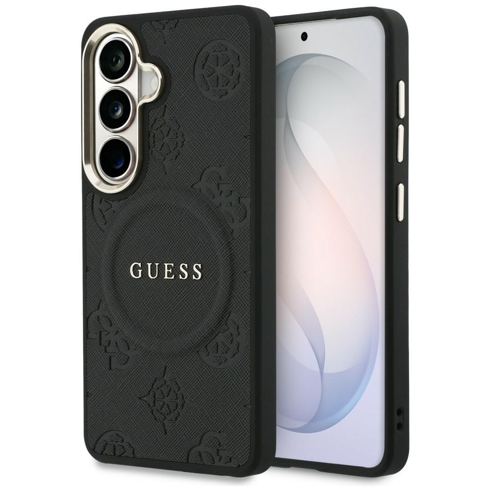 Guess Saffiano Peony Embossed Ring MagSafe Black Samsung Galaxy S26 Tok