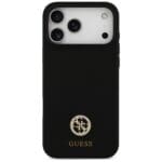 Guess Silicone Logo Strass 4G MagSafe Black iPhone 17 Pro Max Tok