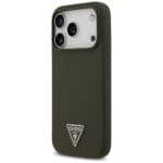 Guess Silicone Triangle Logo MagSafe Khaki iPhone 17 Pro Tok