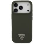 Guess Silicone Triangle Logo MagSafe Khaki iPhone 17 Pro Tok