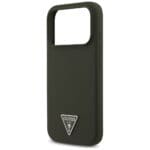 Guess Silicone Triangle Logo MagSafe Khaki iPhone 17 Pro Tok
