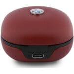 Headphones Bluetooth TWS BMW Leather Metal Logo ENC Red