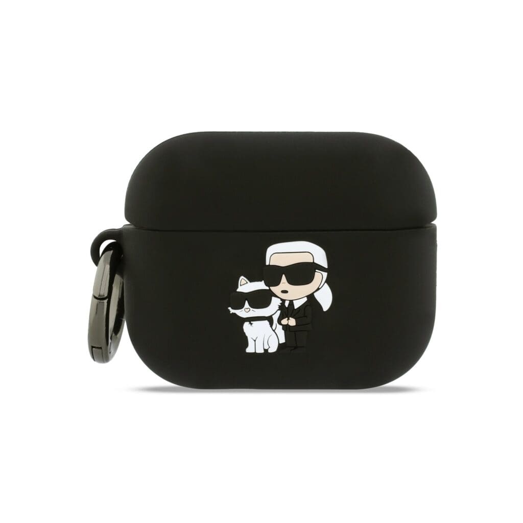 Karl Lagerfeld 3D Logo NFT Karl and Choupette Silicone Black AirPods Pro Tok