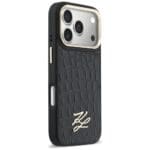 Karl Lagerfeld Croco KL Script Logo MagSafe Black iPhone 17 Pro Tok