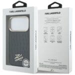 Karl Lagerfeld Croco KL Script Logo MagSafe Black iPhone 17 Pro Tok