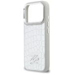 Karl Lagerfeld Croco KL Script Logo MagSafe Silver iPhone 17 Pro Tok