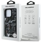 Karl Lagerfeld Grained Pattern & Logo MagSafe Black iPhone 16 Pro Max Tok