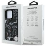 Karl Lagerfeld Grained Pattern & Logo MagSafe Black iPhone 16 Pro Tok