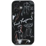 Karl Lagerfeld Grained Pattern & Logo MagSafe Black iPhone 16 Tok