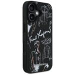 Karl Lagerfeld Grained Pattern & Logo MagSafe Black iPhone 16 Tok