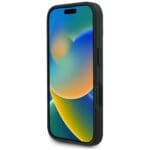 Karl Lagerfeld Grained Pattern & Logo MagSafe Black iPhone 16 Tok