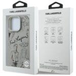 Karl Lagerfeld Grained Pattern & Logo MagSafe Grey iPhone 16 Pro Max Tok
