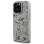 Karl Lagerfeld Grained Pattern & Logo MagSafe Grey iPhone 16 Pro Tok