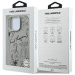 Karl Lagerfeld Grained Pattern & Logo MagSafe Grey iPhone 16 Pro Tok