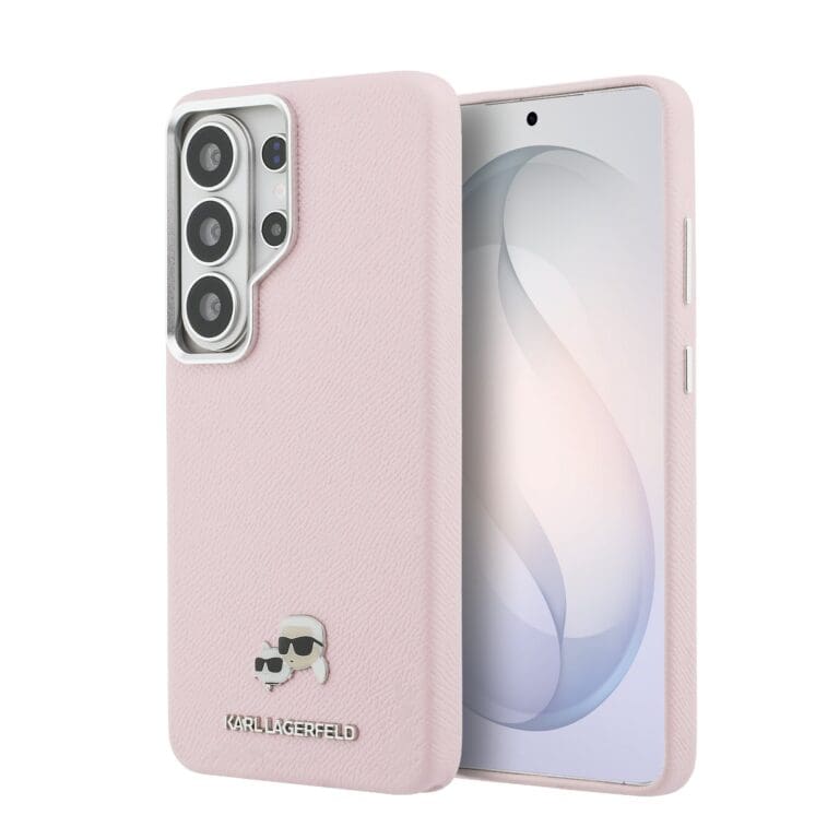 Karl Lagerfeld Grained PU Leather K&CH Heads Magnetic Pink Samsung Galaxy S26 Ultra Tok