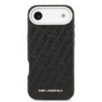 Karl Lagerfeld Grained PU Repeated Logo MagSafe Black iPhone 17 Air Tok
