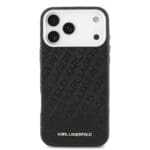 Karl Lagerfeld Grained PU Repeated Logo MagSafe Black iPhone 17 Pro Max Tok