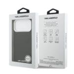 Karl Lagerfeld Grained PU Repeated Logo MagSafe Black iPhone 17 Pro Max Tok