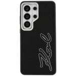 Karl Lagerfeld Grained Signature Metal Resin Logo Black Samsung Galaxy S26 Ultra Tok