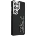 Karl Lagerfeld Grained Signature Metal Resin Logo Black Samsung Galaxy S26 Ultra Tok