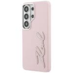 Karl Lagerfeld Grained Signature Metal Resin Logo Pink Samsung Galaxy S26 Ultra Tok