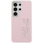 Karl Lagerfeld Grained Signature Metal Resin Logo Pink Samsung Galaxy S26 Ultra Tok