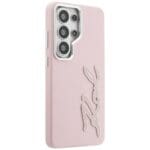 Karl Lagerfeld Grained Signature Metal Resin Logo Pink Samsung Galaxy S26 Ultra Tok