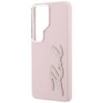 Karl Lagerfeld Grained Signature Metal Resin Logo Pink Samsung Galaxy S26 Ultra Tok