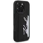Karl Lagerfeld HC Grained PU Cardslot Metal Signature Black iPhone 16 Pro Tok