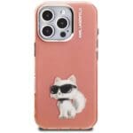 Karl Lagerfeld IML Aquarelle Choupette & Logo Pink iPhone 16 Pro Tok
