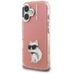 Karl Lagerfeld IML Aquarelle Choupette & Logo Pink iPhone 16 Tok