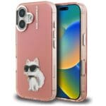Karl Lagerfeld IML Aquarelle Choupette & Logo Pink iPhone 16 Tok