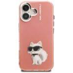Karl Lagerfeld IML Aquarelle Choupette & Logo Pink iPhone 16 Tok