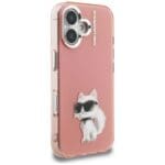 Karl Lagerfeld IML Aquarelle Choupette & Logo Pink iPhone 16 Tok