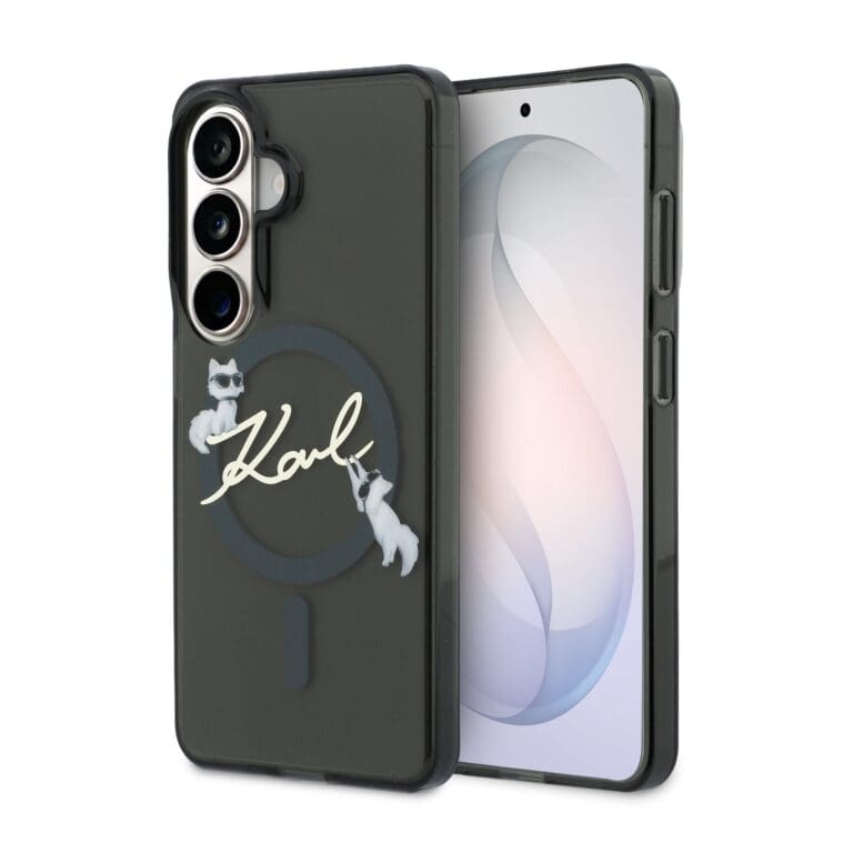 Karl Lagerfeld IML Choupette Karl Script Logo Magnetic Black Samsung Galaxy S26 Tok