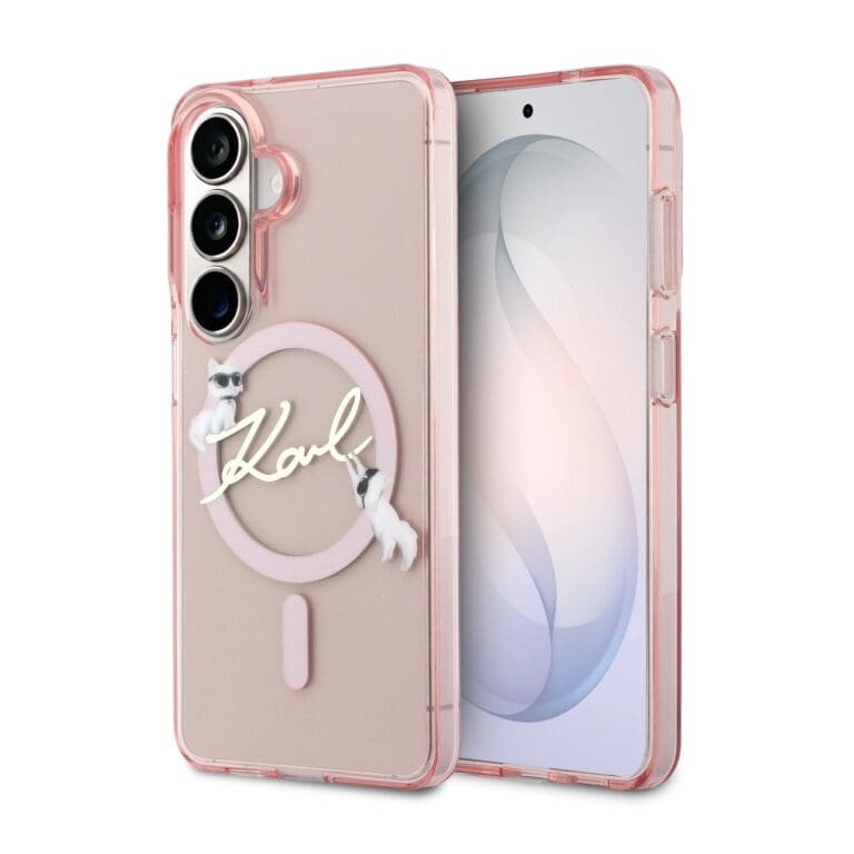 Karl Lagerfeld IML Choupette Karl Script Logo Magnetic Pink Samsung Galaxy S26 Tok