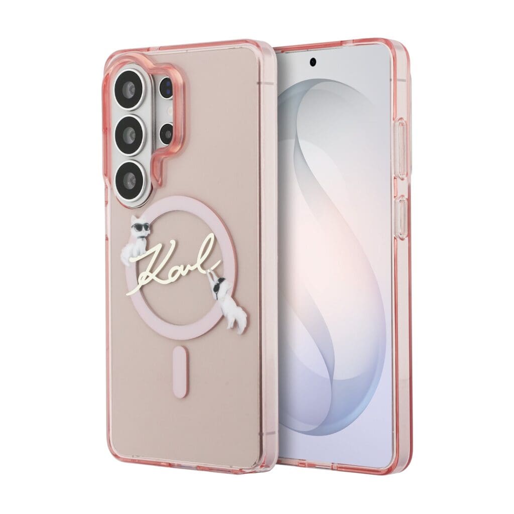 Karl Lagerfeld IML Choupette Karl Script Logo Magnetic Pink Samsung Galaxy S26 Ultra Tok