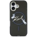 Karl Lagerfeld IML Choupettes Karl Script Logo MagSafe Black iPhone 17 Tok