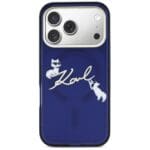 Karl Lagerfeld IML Choupettes Karl Script Logo MagSafe Blue iPhone 17 Pro Tok