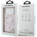Karl Lagerfeld IML Choupettes Karl Script Logo MagSafe Pink iPhone 17 Pro Tok