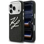 Karl Lagerfeld IML Glitter KL Diamond Logo Black iPhone 17 Pro Tok