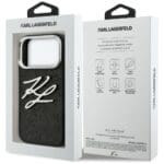 Karl Lagerfeld IML Glitter KL Diamond Logo Black iPhone 17 Pro Tok