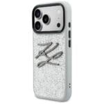 Karl Lagerfeld IML Glitter KL Diamond Logo Silver iPhone 17 Pro Tok