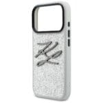 Karl Lagerfeld IML Glitter KL Diamond Logo Silver iPhone 17 Pro Tok