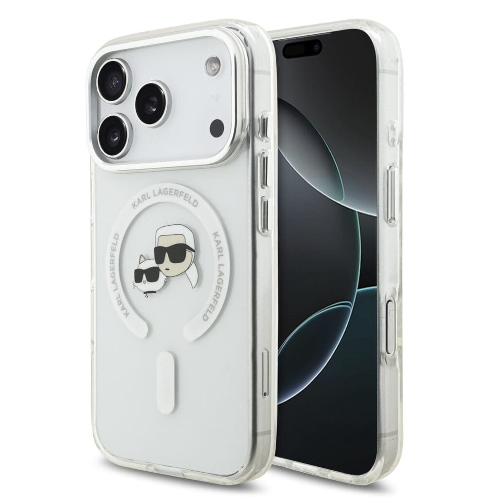 Karl Lagerfeld IML K&CH Heads Metal Frame MagSafe Transparent iPhone 17 Pro Tok
