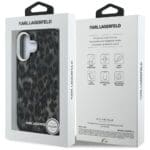 Karl Lagerfeld IML Leopard Pattern MagSafe Black iPhone 16 Tok